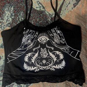 Black Graphic Women's Top